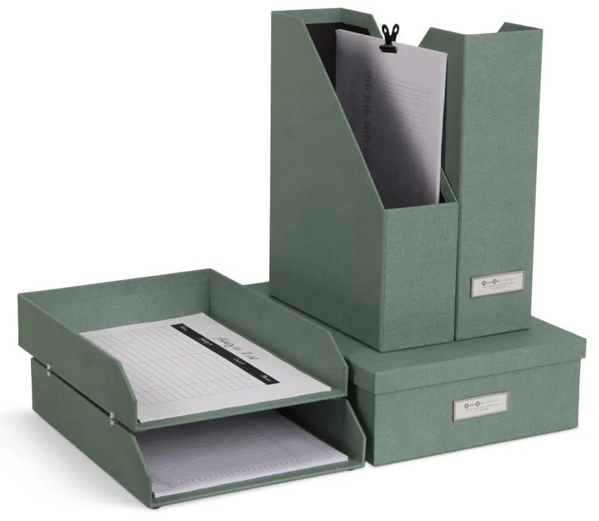 Zöld karton rendszerező szett 5 db-os dokumentumokhoz Holger Canvas Paper Laminate – Bigso