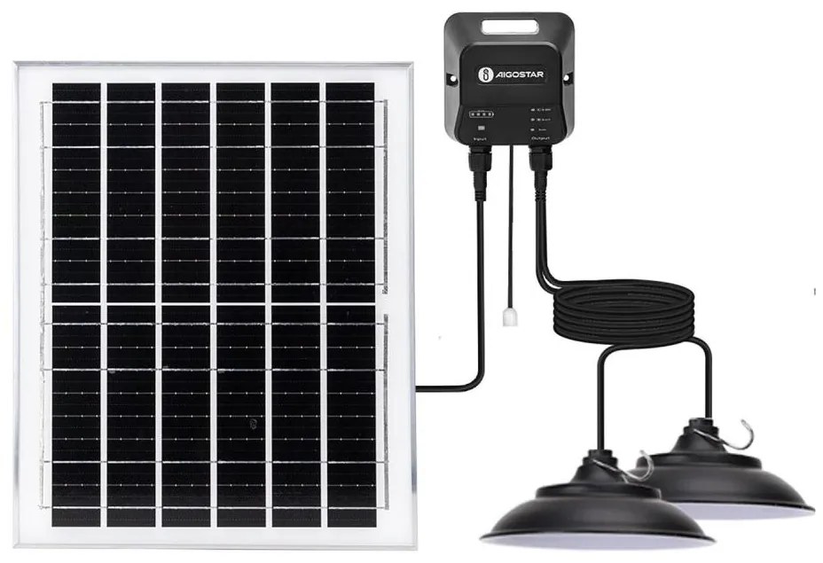 Aigostar - LED Napelemes csillár 2xLED/70W/12V 12000 mAh 6500K átm. 23,5 cm