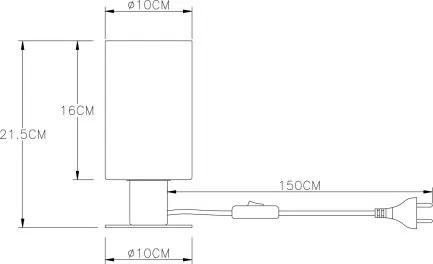 Globo 15465T Asztali lámpa matt fekete fém váz, füstszínű üveggel. , Ø:100, H:215, fényforrás nélkül 1xE27 60W 230V
