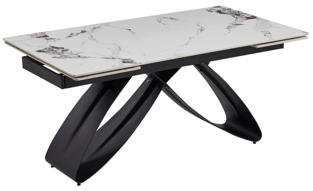 Fehér Márványhatású Bővíthető Kerámia Asztal. LUIGI 160-240 cm