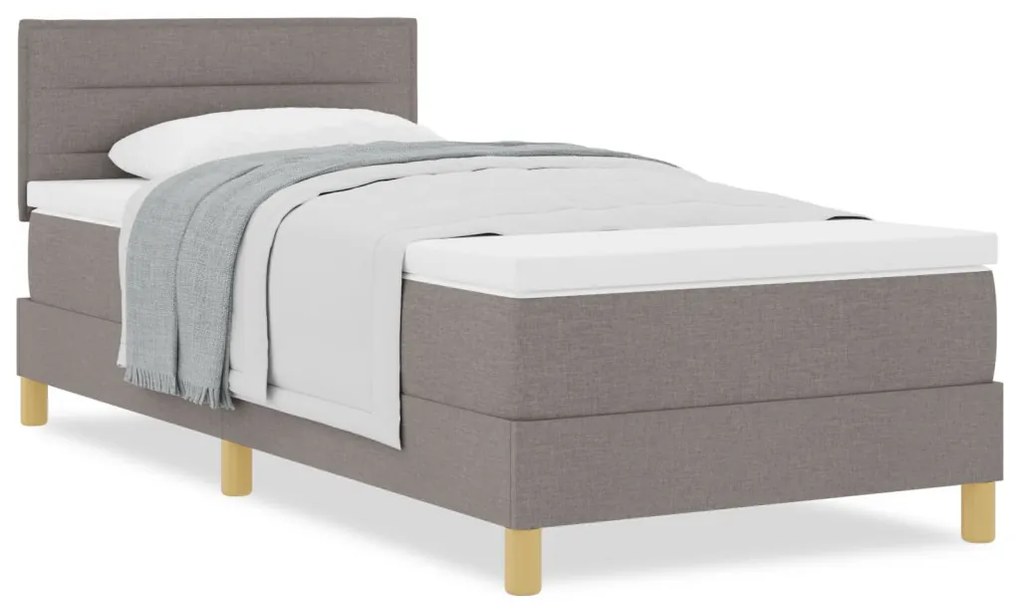 Box Spring Ágy Matraccal Taupe 90x190 cm Szövet