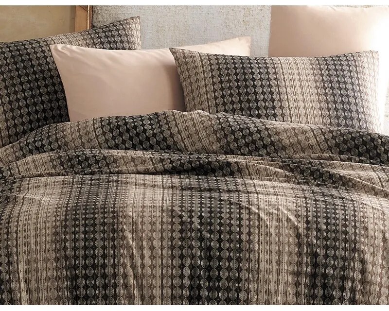 BedTex Pamut ágynemét Oberon barna, 220 x 200 cm,2 db 70 x 90 cm