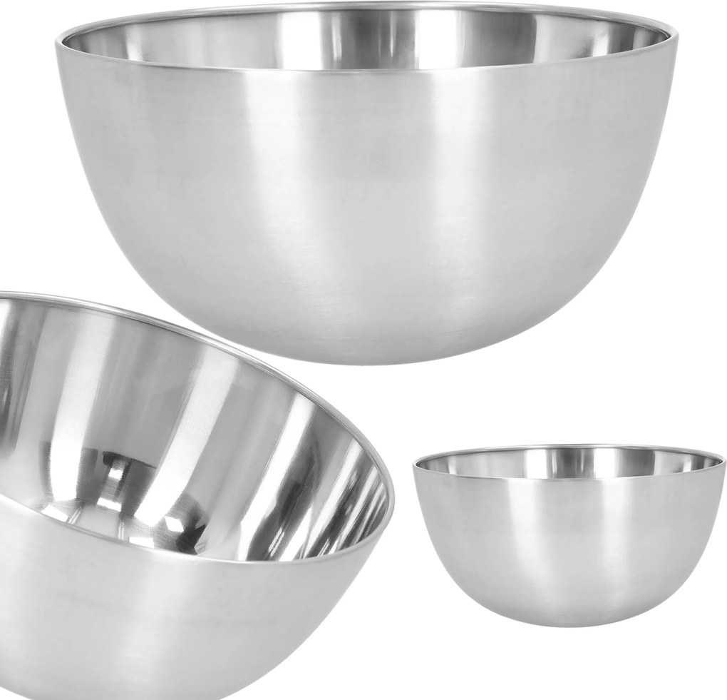 Fém tál 2l rozsdamentes acél 19cm mély konyhai gyümölcs saláta