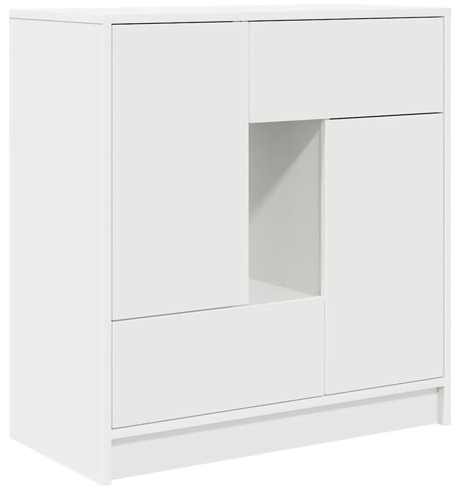 fehér komód fiókokkal és ajtókkal 70,5x34x74,5 cm
