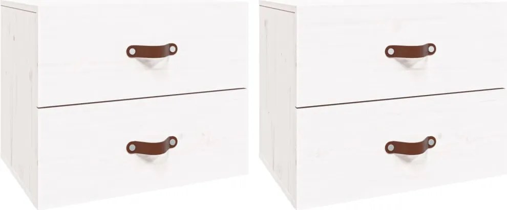 vidaXL 2 db fehér falra szerelhető éjjeliszekrény 50 x 36 x 40 cm