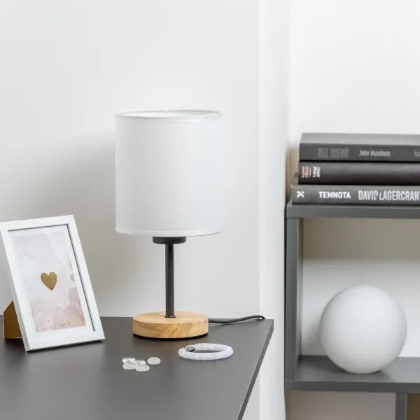 Brilagi - Asztali lámpa NUBILA WOOD 1xE27/25W/230V tölgy/fehér