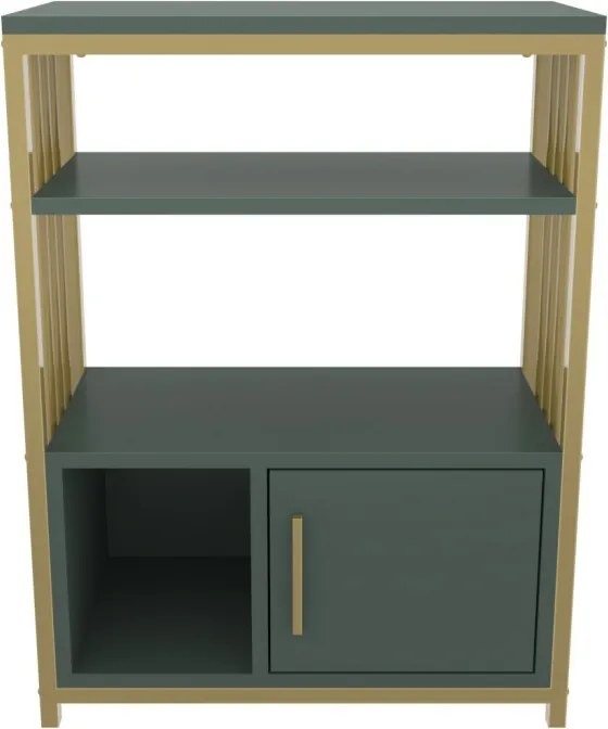 Letos könyvespolc, zöld-arany, 60 cm