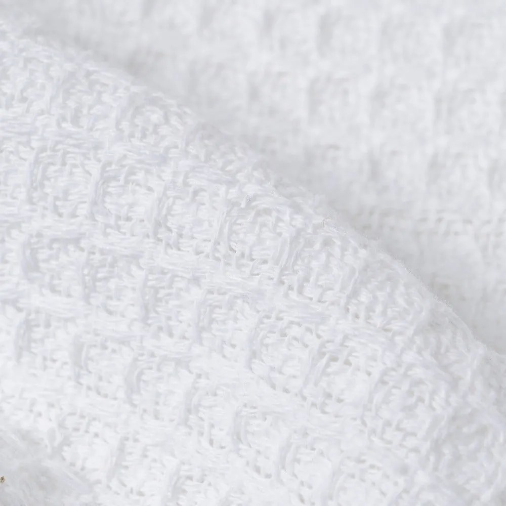 Fehér újrahasznosított pamut ágytakaró 260x280 cm Honeycomb – Ixia