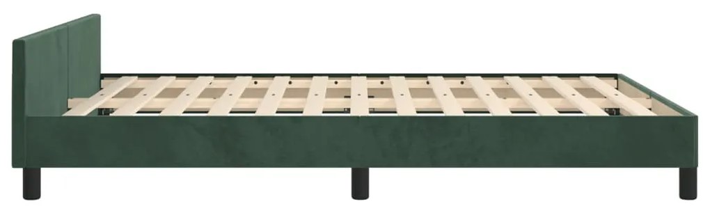 sötétzöld bársony ágykeret matrac nélkül 140 x 200 cm
