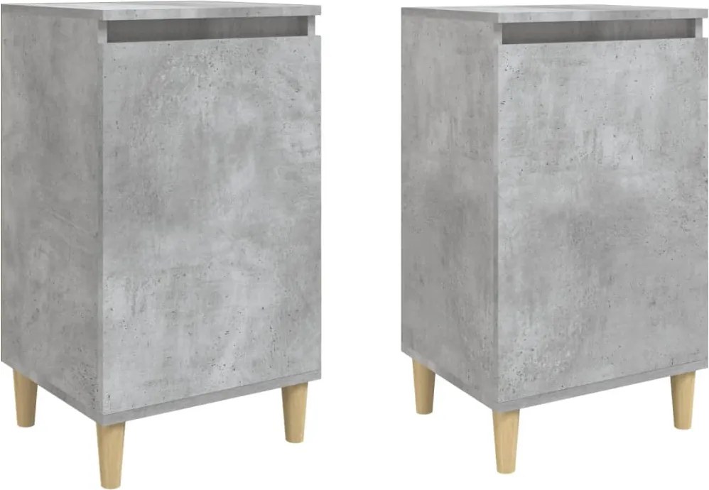vidaXL 2 db betonszürke szerelt fa éjjeliszekrény 40x35x70 cm