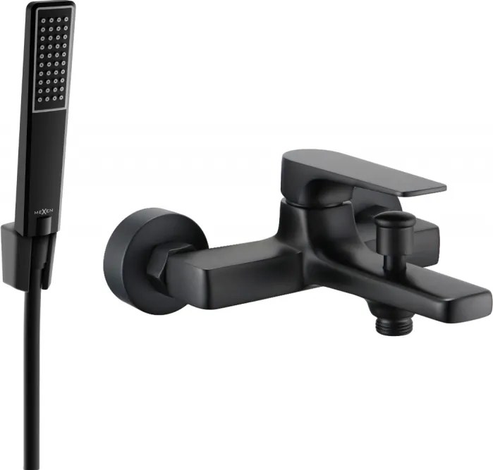 Mexen Lynx R72 fürdőkád csaptelep zuhanykészlettel, fekete - 74593R72-70