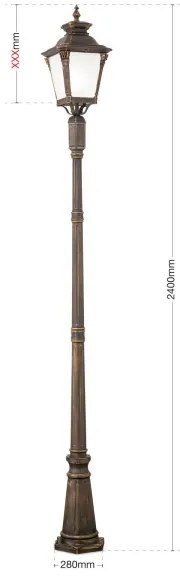 Orion - AIKO kültéri lámpa 1xE27/60W/230V 240 cm IP23 bronz/patina