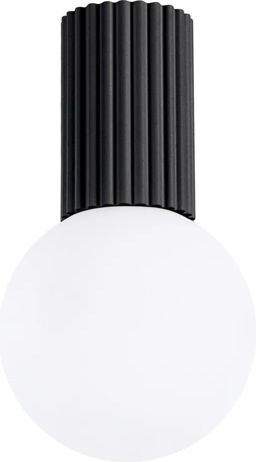 Fekete mennyezeti lámpa üveg búrával ø 12 cm Orbital – Sollux