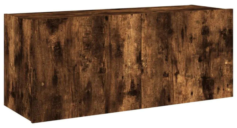 vidaXL füstös tölgy színű fali TV-szekrény LED-ekkel 100 x 35 x 41 cm