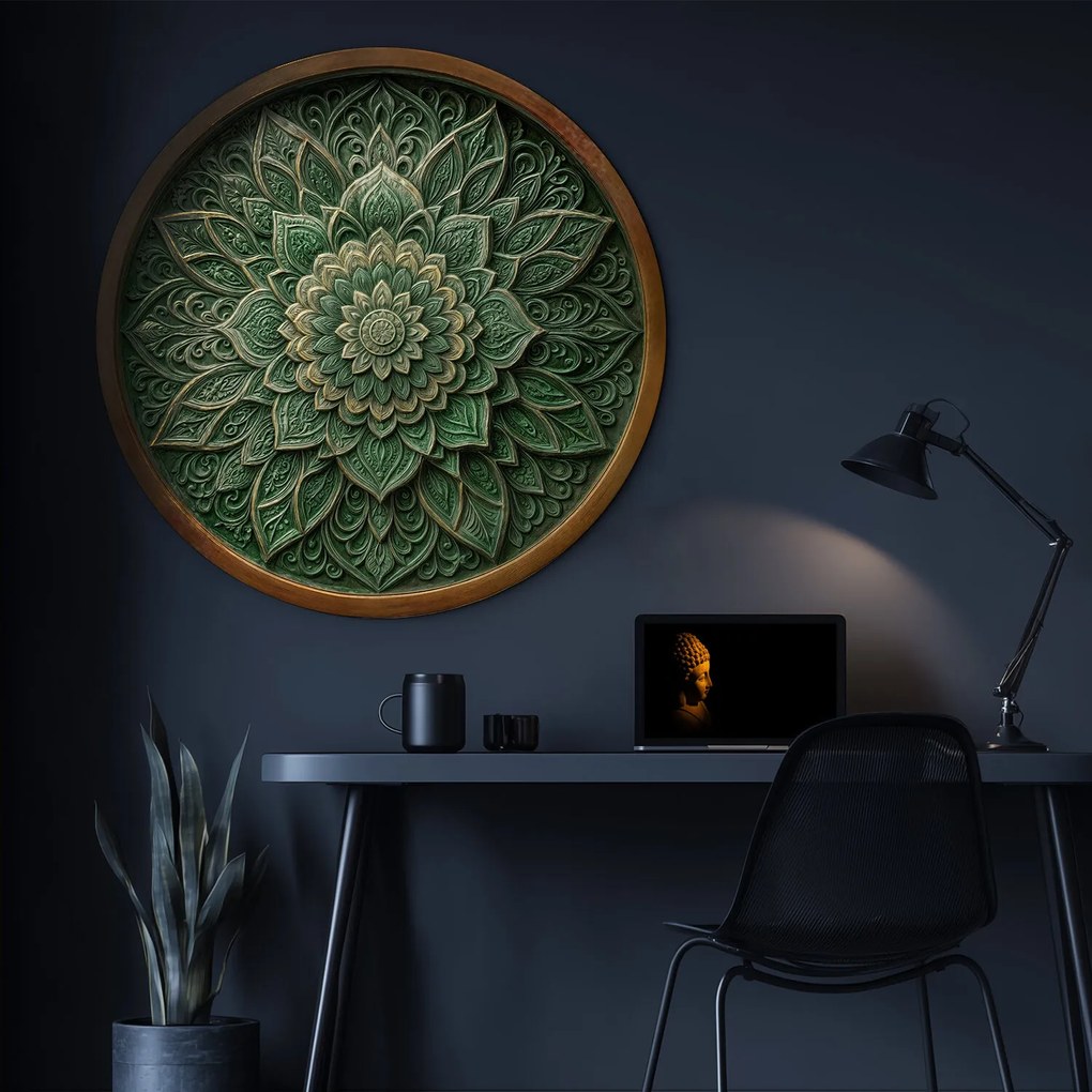 DUBLEZ | Mandala a falra - Smaragd | Prémium UV nyomtatás