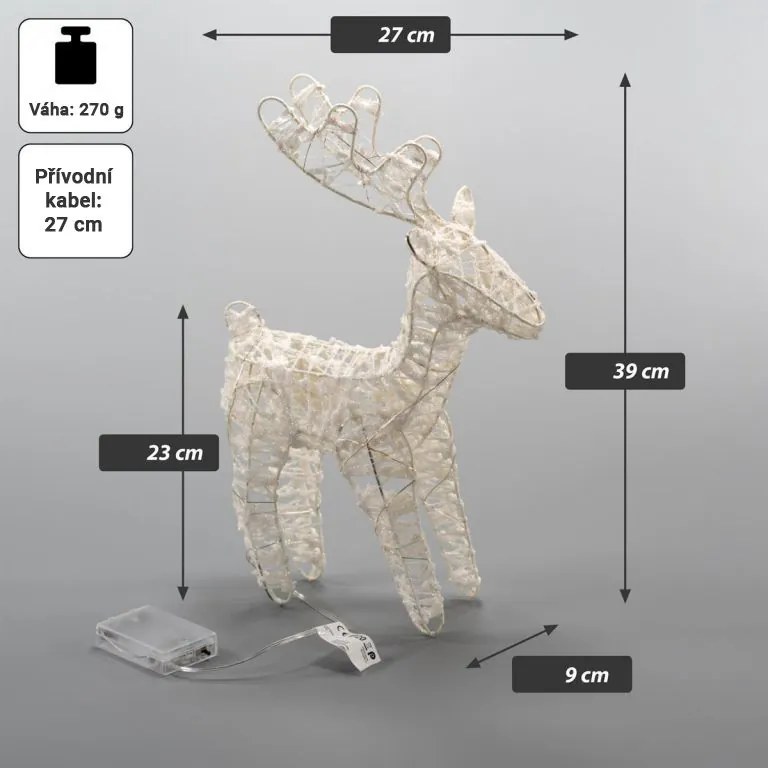 NEXOS Rénszarvas készlet 45 LED időzítővel 2 db meleg fehér