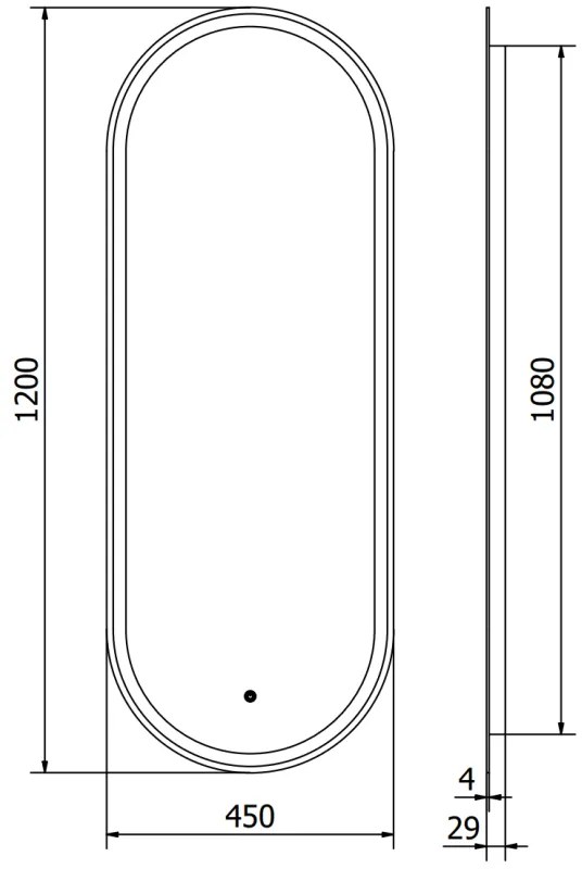 Mexen Bono, LED fürdoszobai tükör háttérvilágítással 45 x 120 cm, 6000K, páramentesíto, 9816-045-120-611-00