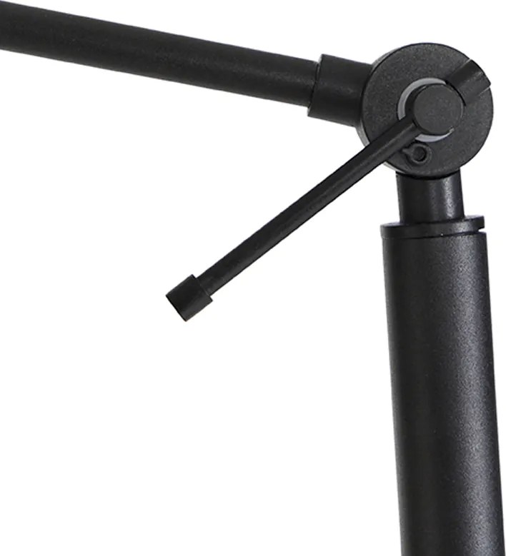 Állítható fekete állólámpa bézs színű teddy szövetbúrával 50 cm - Editor