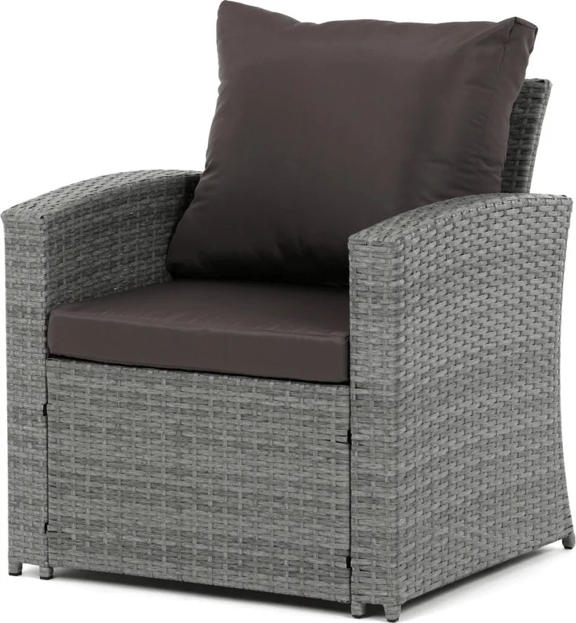 Kerti bútor garnitúra, polyrattan, szürke, AZ-F1911 GREY