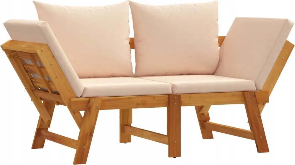 Kerti Pad Erkélyre Párnákkal 2IN1 Tömör Akácfa