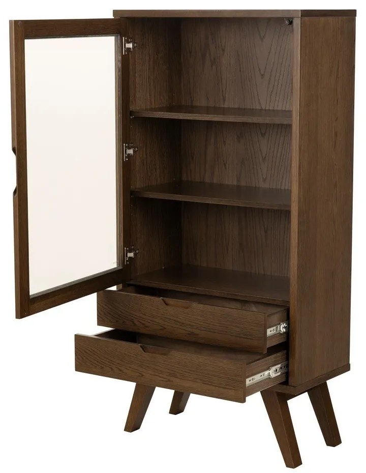 Barna tálalószekrény tölgyfa dekorral 72x145x36 cm A-Line – Actona