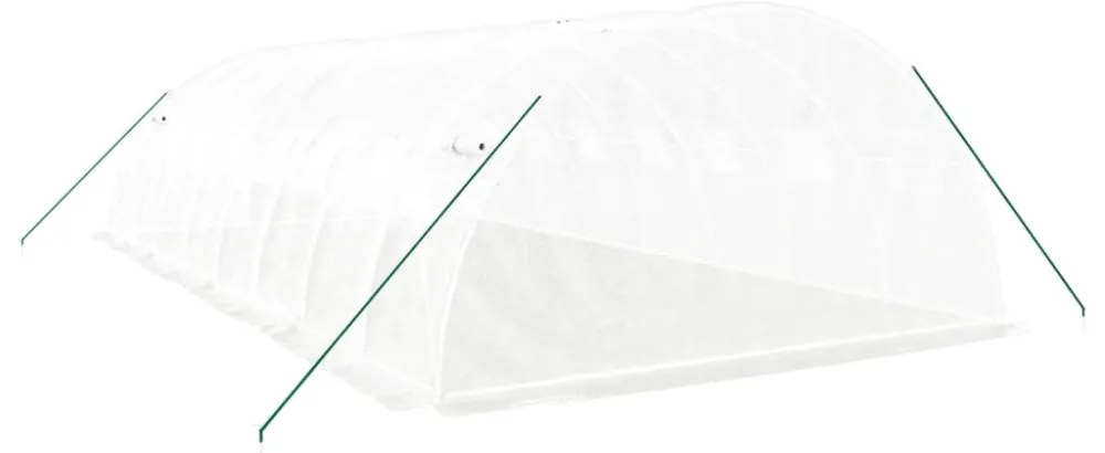 fehér acélvázas melegház 32 m² 8 x 4 x 2 m
