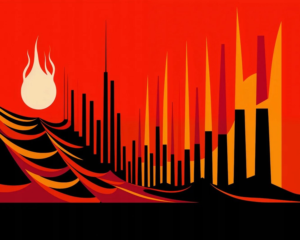 Poszter 50x40cm Városi véres tűz