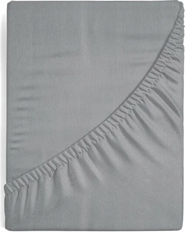 Jersey acél lepedő 90x200+25cm kötött pamut, gumis