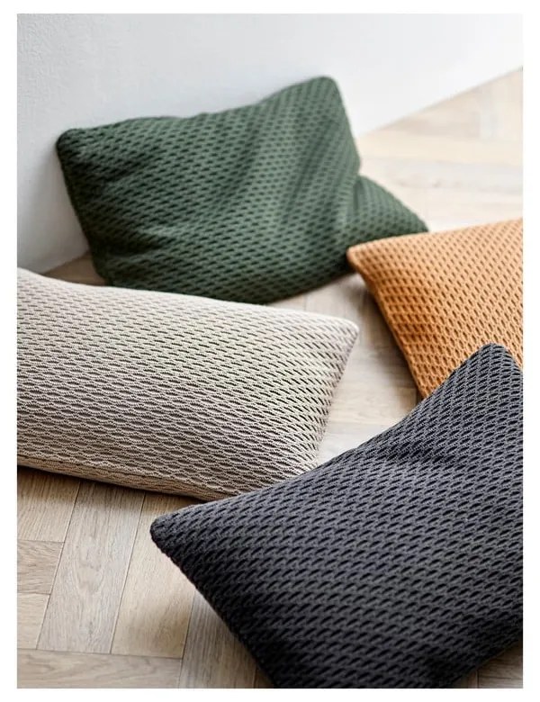 Wave Knit bézs pamut és gyapjú keverék párna, 40 x 60 cm - Södahl