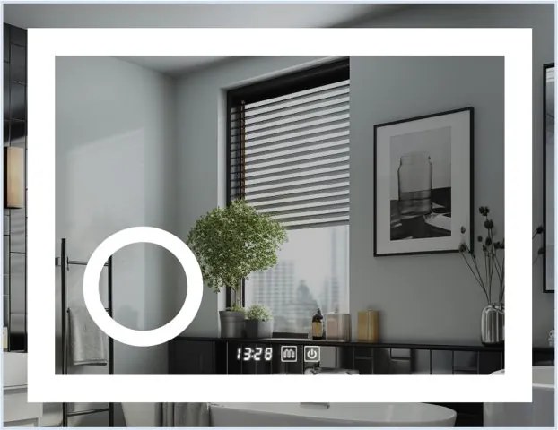 IREDA Fürdőszobatükör LED világítással 80 x 60 cm