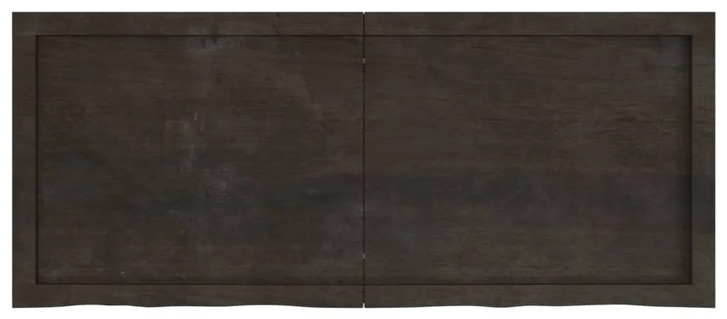 sötétbarna kezelt tömör tölgyfa asztallap 120x50x(2-6) cm