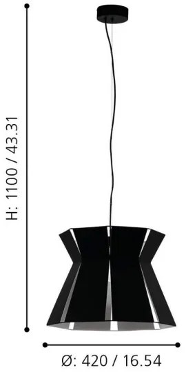 Eglo 99081 - Csillár zsinóron VALECROSIA 1xE27/40W/230V