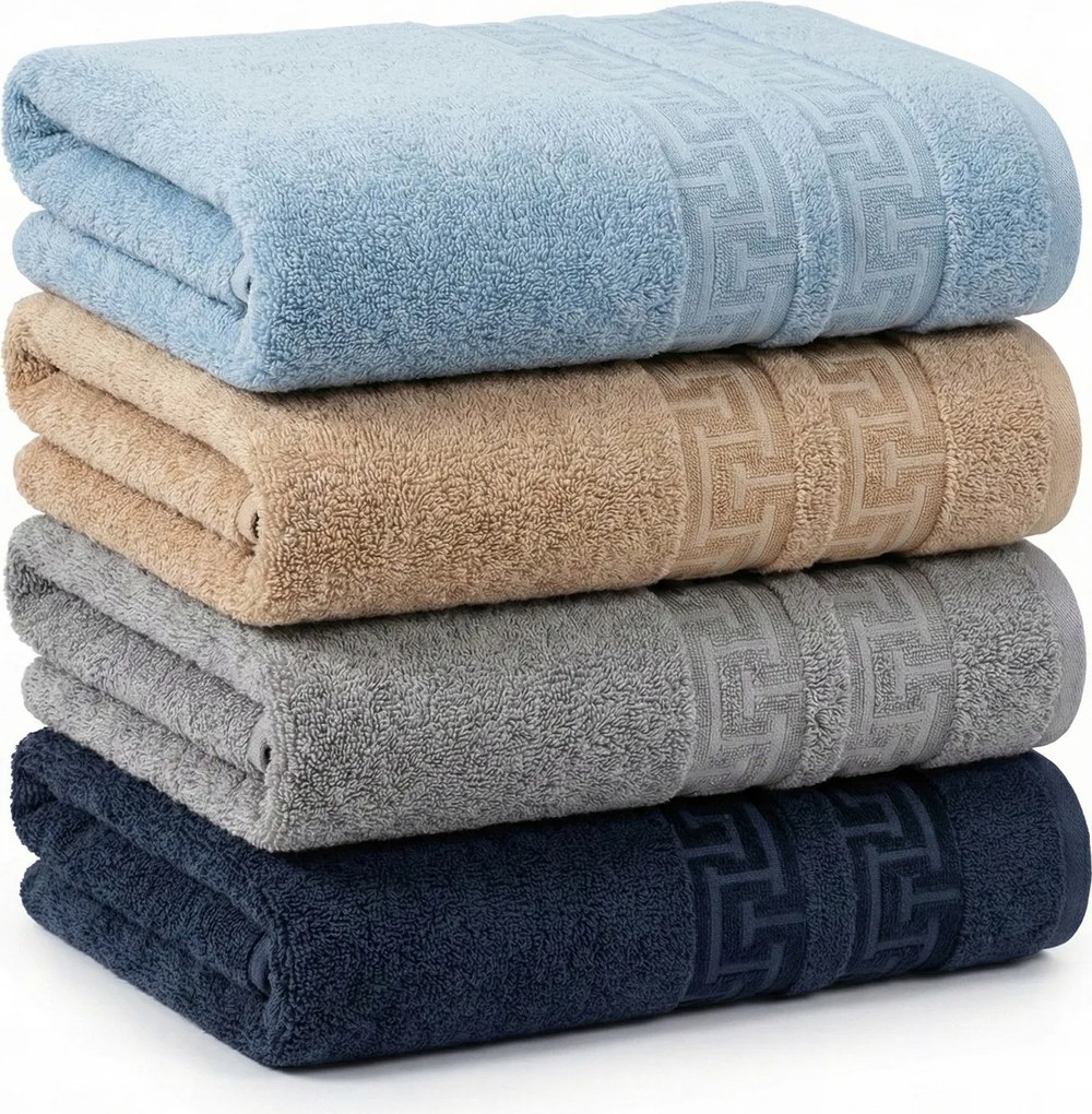 4 Db-os Fürdőlepedő Szett 50X100CM 100% Nedvszívó Pamut Bézs Szürke