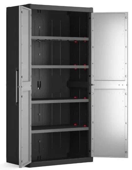 Keter Kétajtós Detroit XL magas műanyag szekrény szürke ajtóval