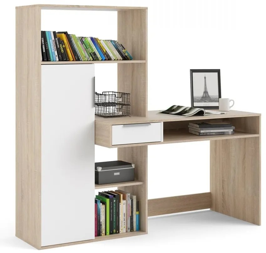 Felix Plus íróasztal, sonoma tölgy / fehér