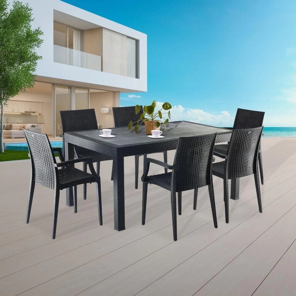 Avenberg SAONA 7-részes kerti bútor szett - Fekete