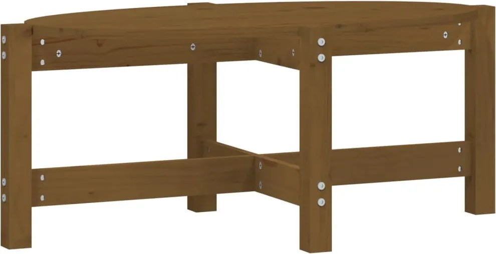 vidaXL mézbarna tömör fenyőfa dohányzóasztal 87 x 48 x 35 cm