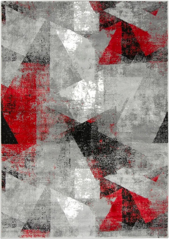 Háromszög Alakú Szőnyeg Piros Beton Vakolat Modern Nappaliba 240x330 cm