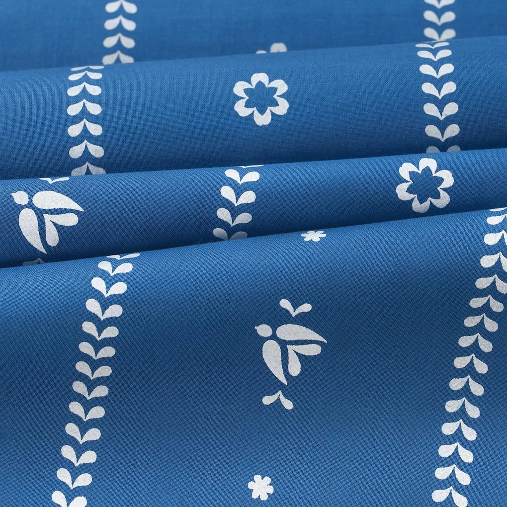 Goldea ovális pamut terítő - kék folklór 140 x 240 cm