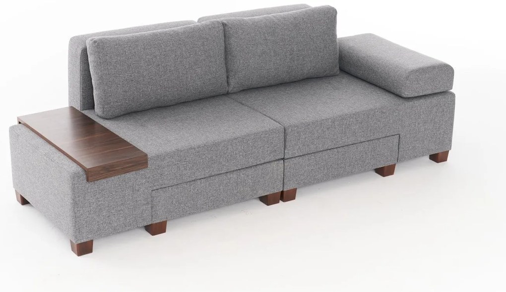 3 személyes kanapéágy Perenna Linen - Szürke
