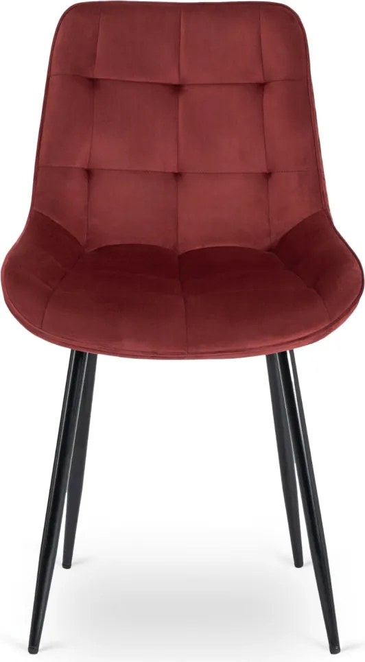 Krzesło CHRIS Bordowe Welurowe