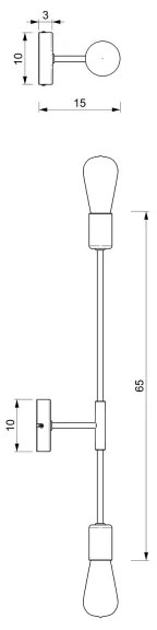 Fali lámpa FLAME 2xE27/60W/230V fekete/fényes króm
