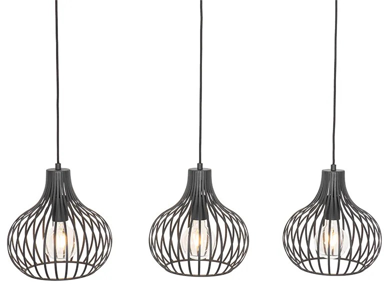 Modern lógólámpa fekete 3-lámpás - Saffira