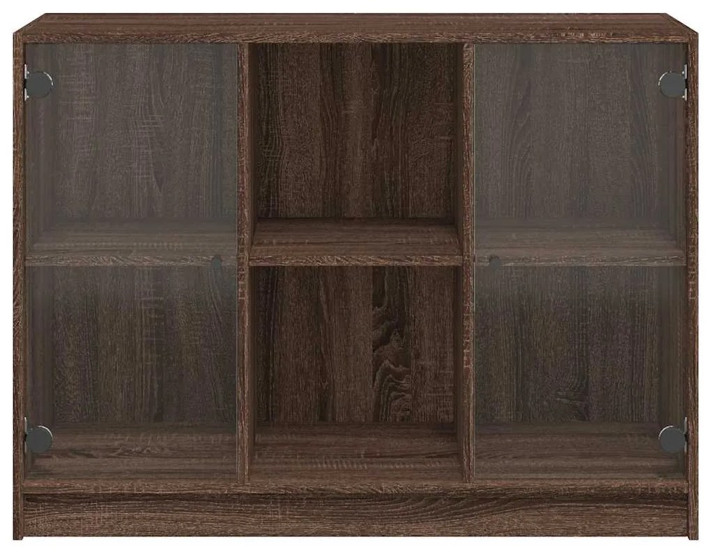 barna tölgy színű szerelt fa tálalószekrény 102x37x75,5 cm