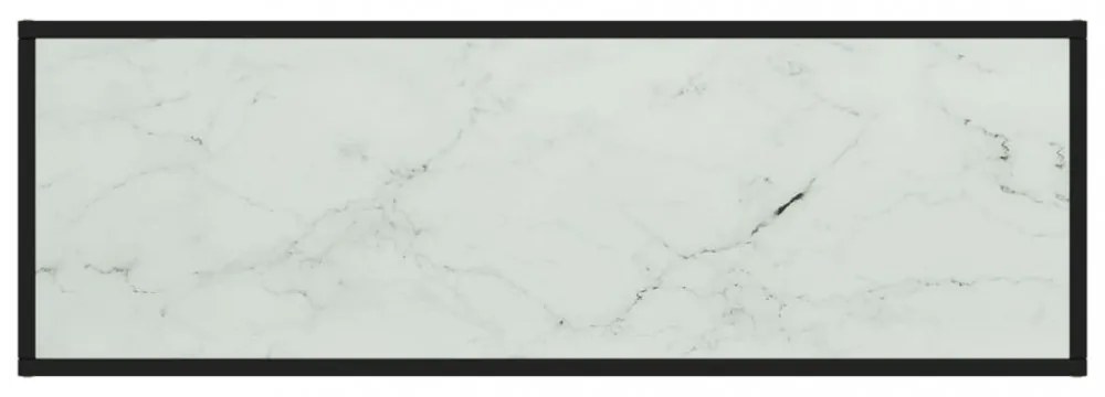 fekete TV-szekrény fehér márvány mintás üveggel 120x40x40 cm