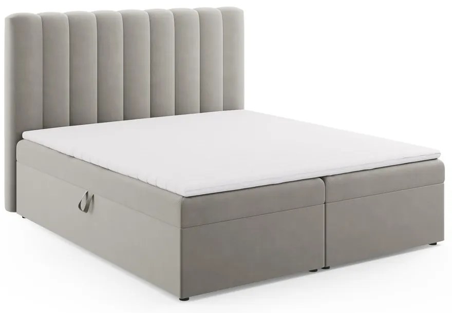 Szürke boxspring ágy tárolóhellyel 180x200 cm Gina – Milo Casa