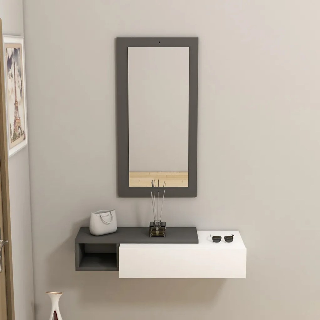 Vien komód, antracit-fehér, 82 cm