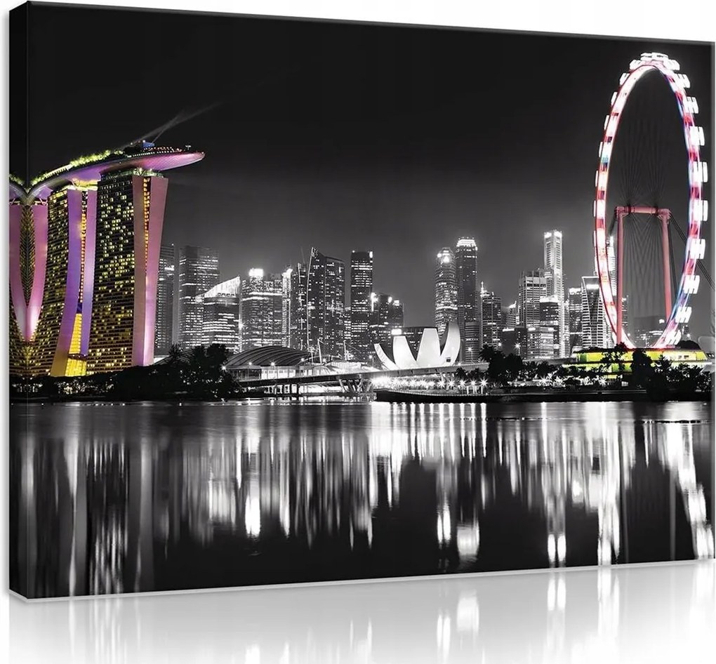 Vászonkép város éjszaka képek falra épületek 100x75