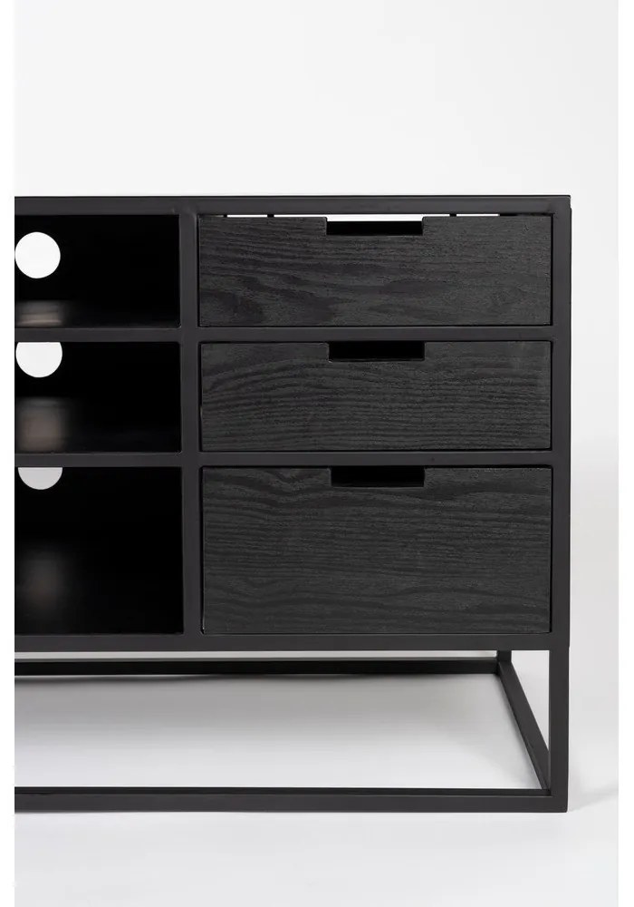 Fekete rattan TV-állvány 38x55 cm Guuji – White Label