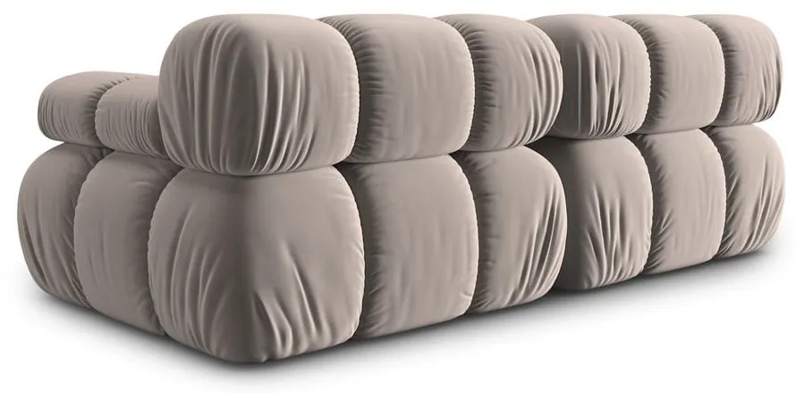 Világosbarna bársony moduláris kanapé 188 cm Bellis – Micadoni